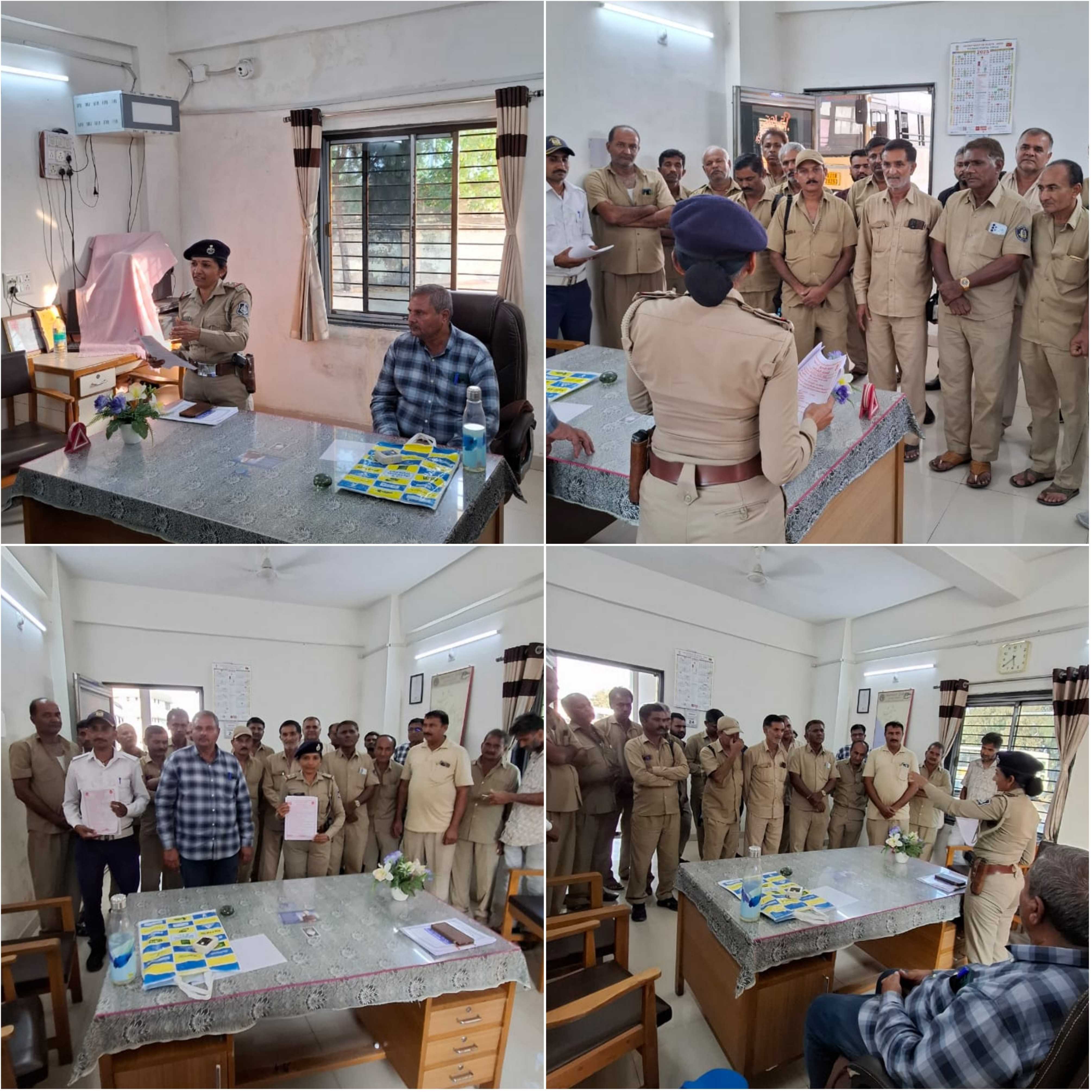 પોરબંદર ટ્રાફિક પોલીસ દ્વારા એસ. ટી. બસ સ્ટેન્ડ વર્કશોપ ખાતે ટ્રાફિક અરવનેસ કાર્યક્રમ યોજાયો
